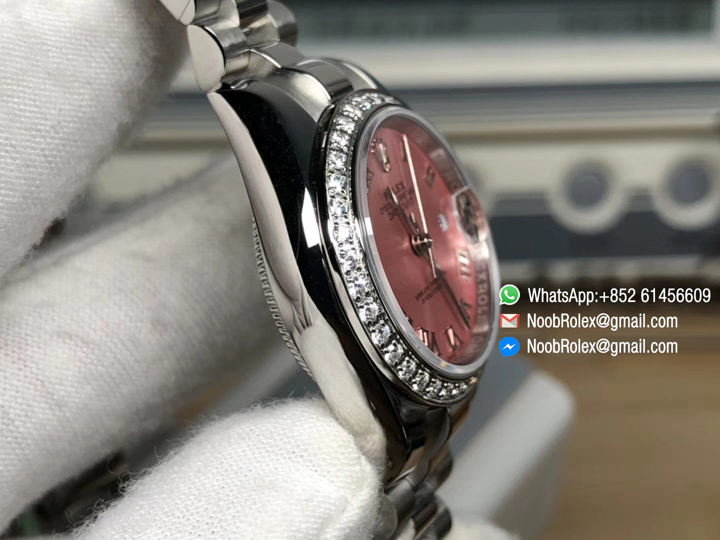 Lady-Datejust 28 Oyster Stainless Steel Case Pink Dial and Roman Numerals Hour Markets Diamonds Bezel Predident Bracelet 1:1 High Quality