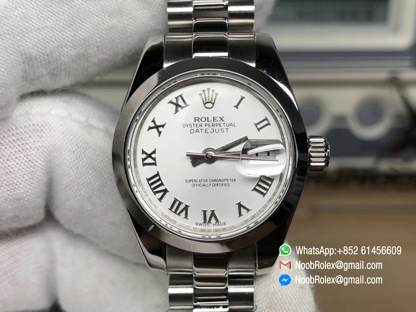 Lady-Datejust 28 Oyster Stainless Steel Case White Dial and Roman Numerals Hour Markets Diamonds Bezel Predident Bracelet 1:1 High Quality