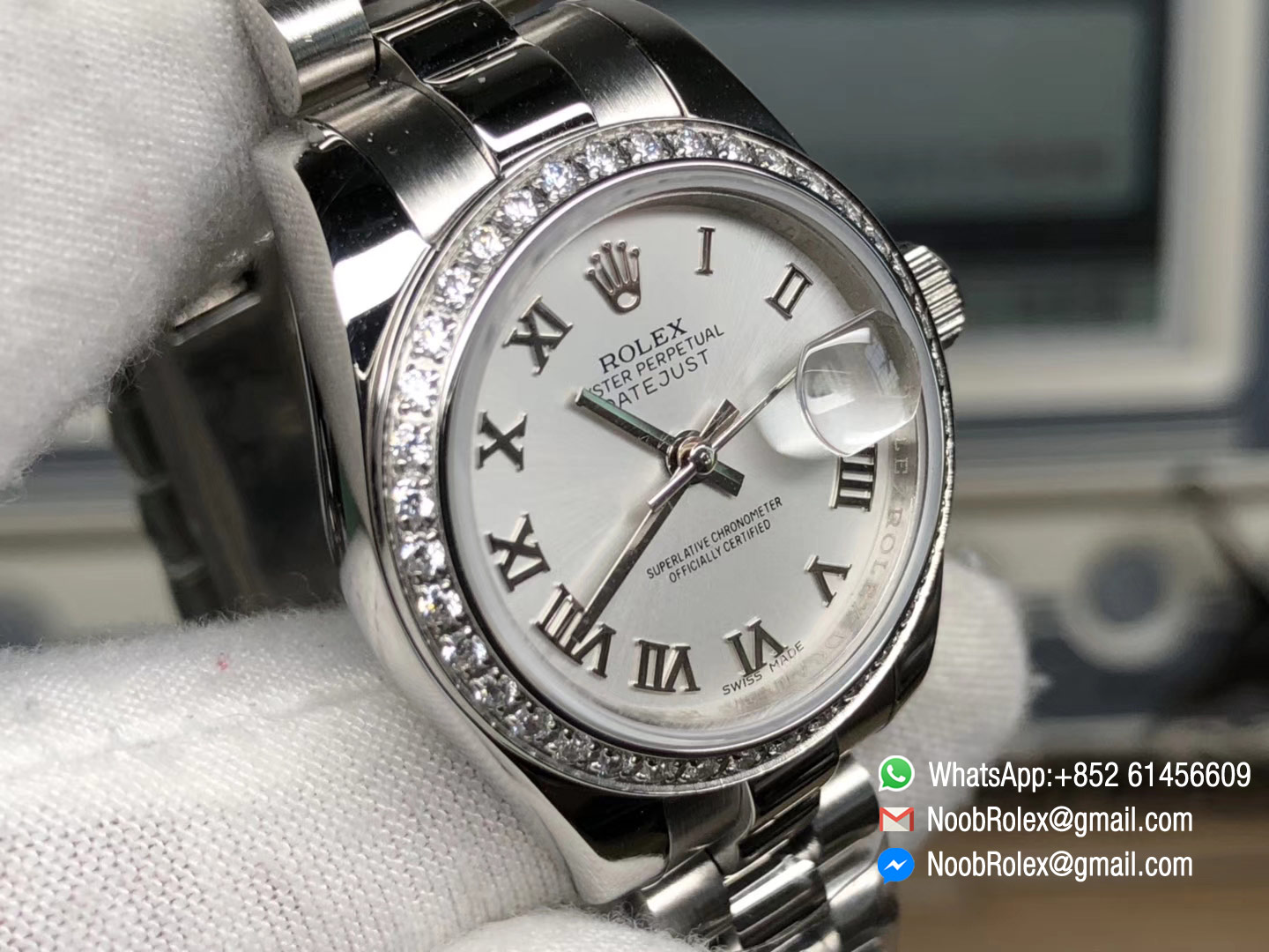 Lady-Datejust 28 Oyster Stainless Steel Case White Dial and Roman Numerals Hour Markets Diamonds Bezel Predident Bracelet 1:1 High Quality