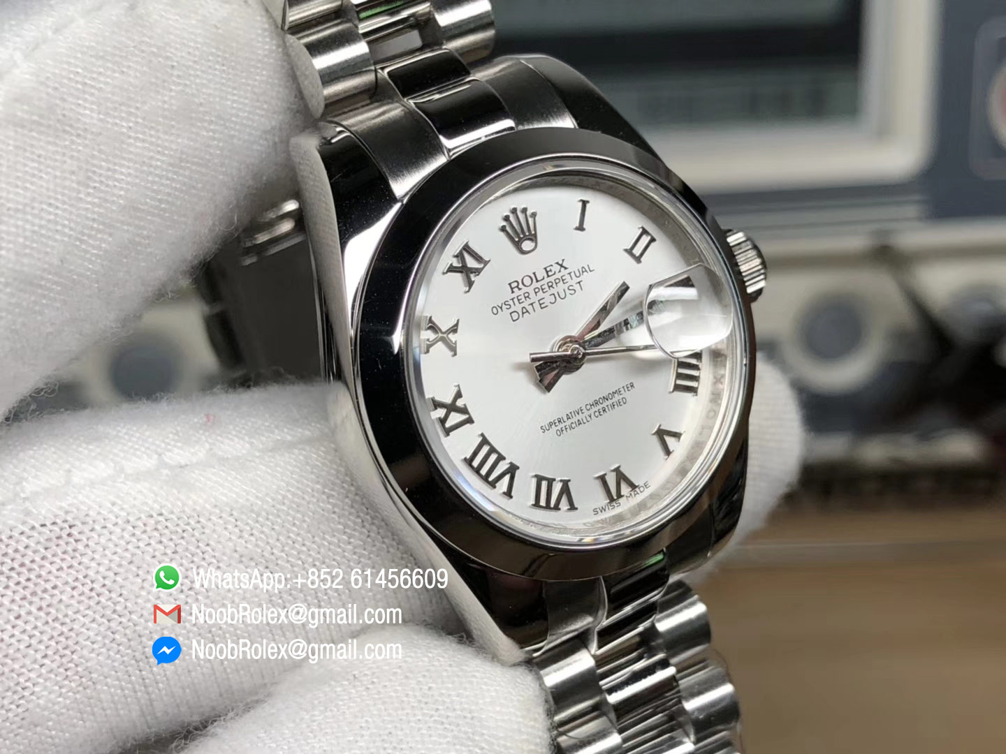 Lady-Datejust 28 Oyster Stainless Steel Case White Dial and Roman Numerals Hour Markets Diamonds Bezel Predident Bracelet 1:1 High Quality