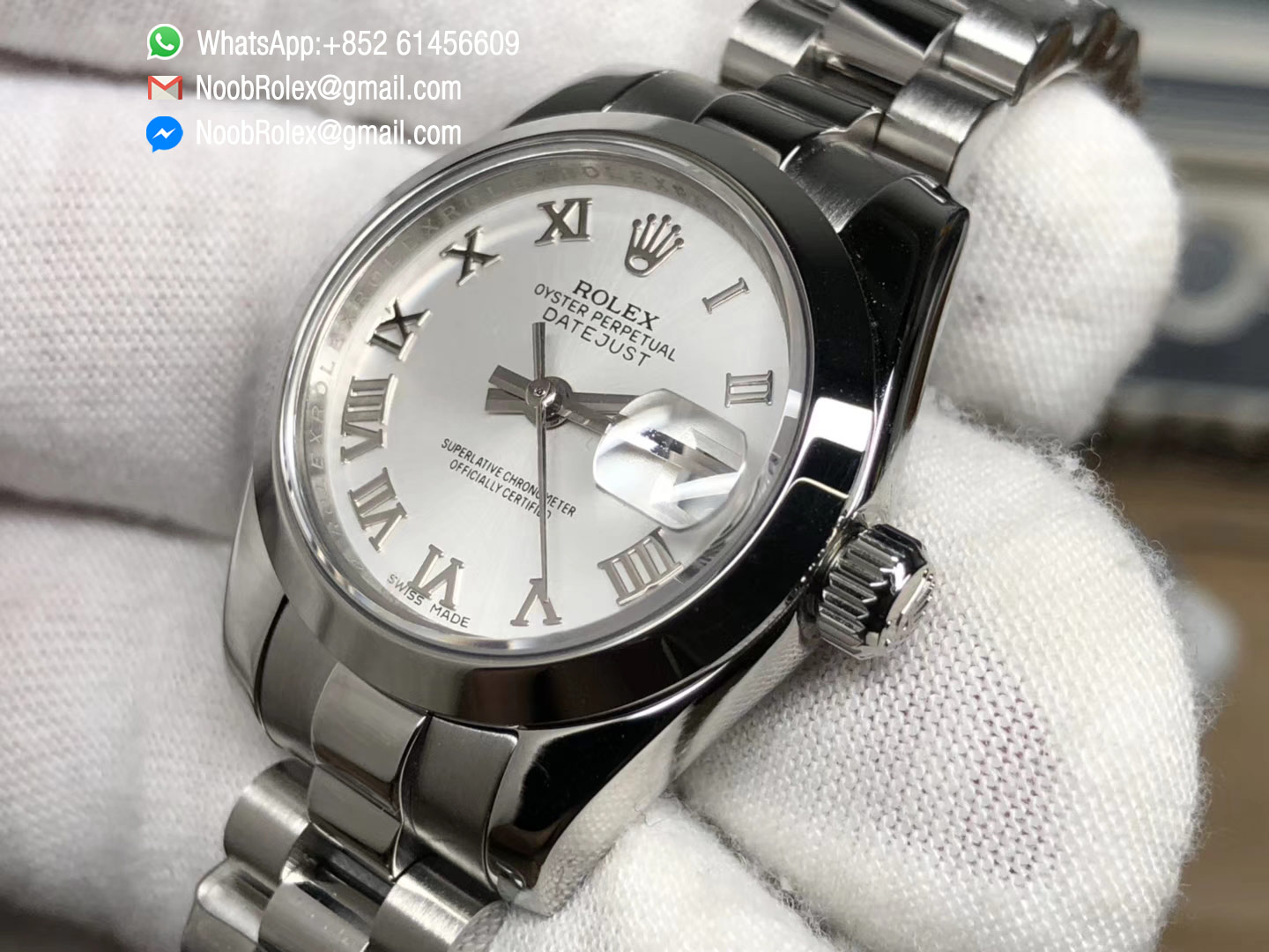 Lady-Datejust 28 Oyster Stainless Steel Case White Dial and Roman Numerals Hour Markets Diamonds Bezel Predident Bracelet 1:1 High Quality