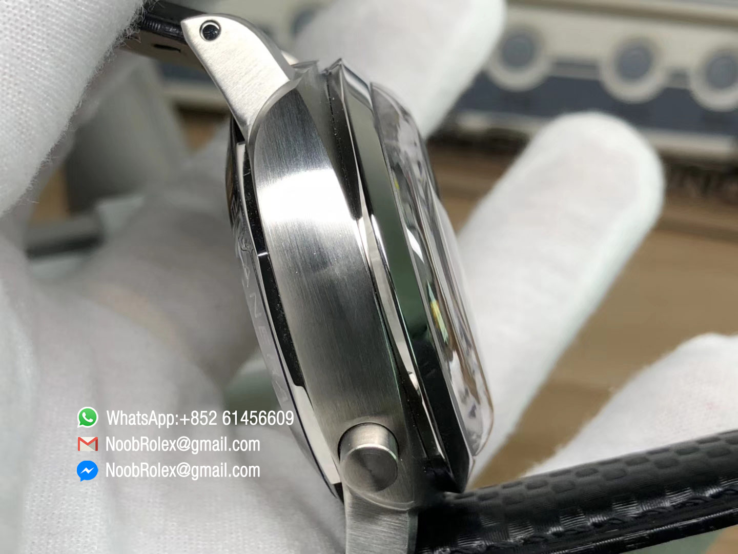 Luminor 1950 Rattrapante PAM00213 PAM213 Stainless Steel "Real" Split Seconds VS Factory 1:1 Best Edition Black Dial on Black Carbon Leather Strap Asian Custom XVIII Movement