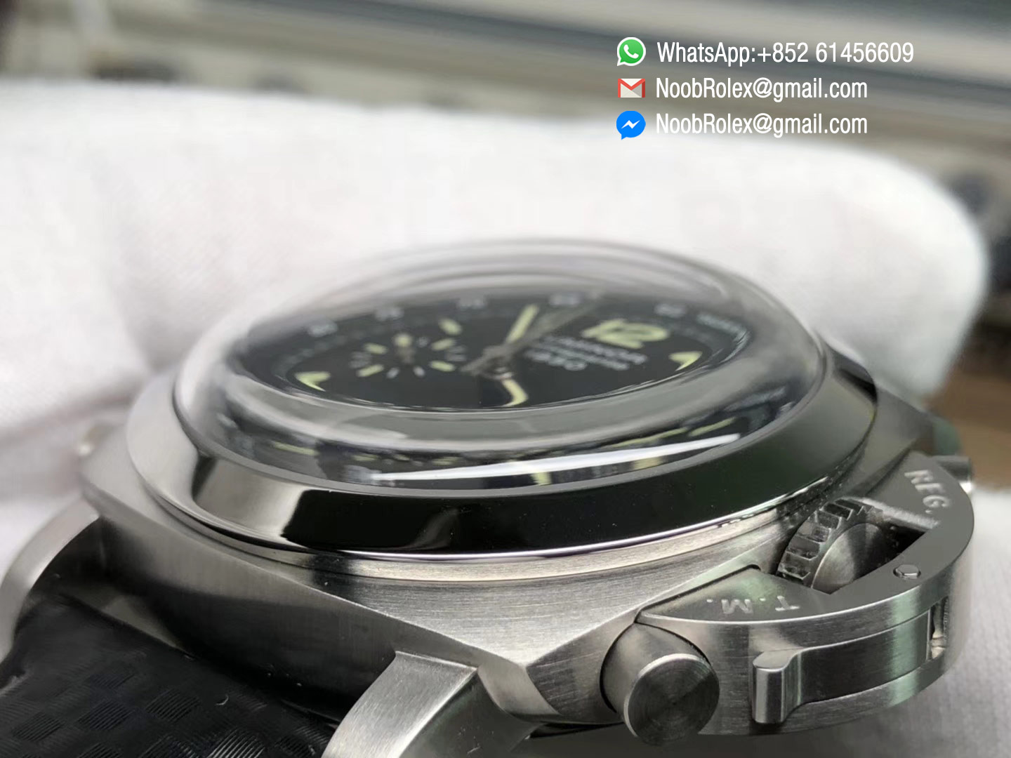 Luminor 1950 Rattrapante PAM00213 PAM213 Stainless Steel "Real" Split Seconds VS Factory 1:1 Best Edition Black Dial on Black Carbon Leather Strap Asian Custom XVIII Movement