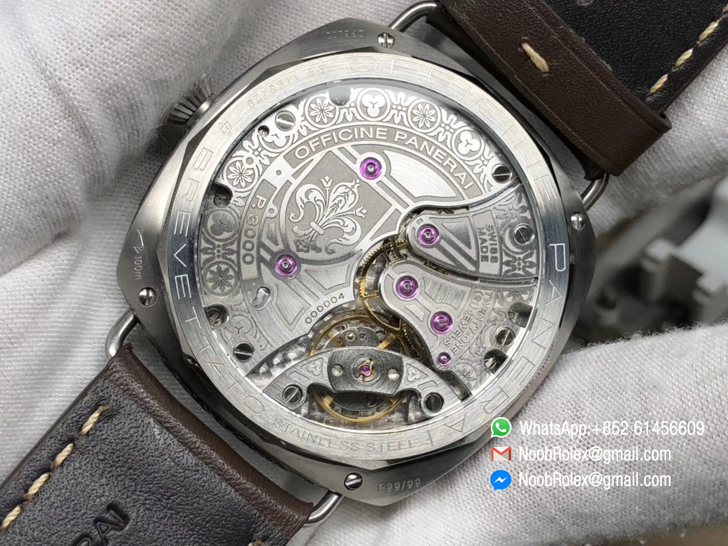 PAM00672 PAM672 Radiomir Firenze 3 Days Engraved Case & Movement ZF High Clone Quality P3000 Super Clone