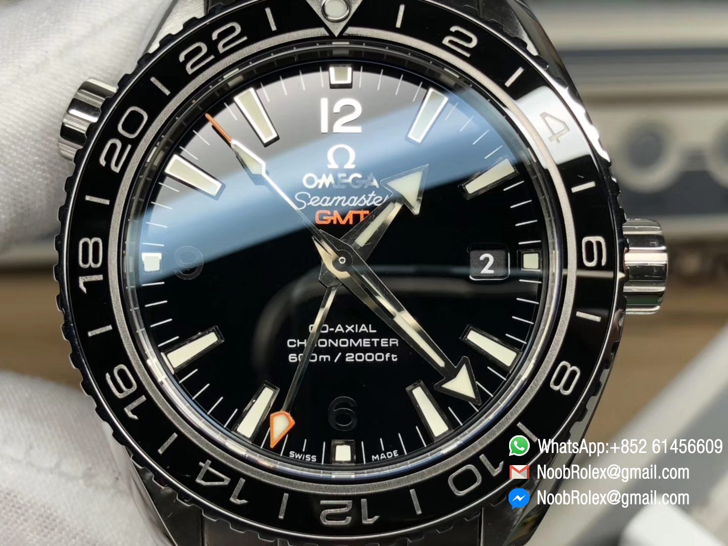 Seamaster Planet Ocean 600M Co-Axial GMT Watch VSF 2018 Best Edition Black Dial Silver Markers on Steel Bracelet A8605 Super Clone