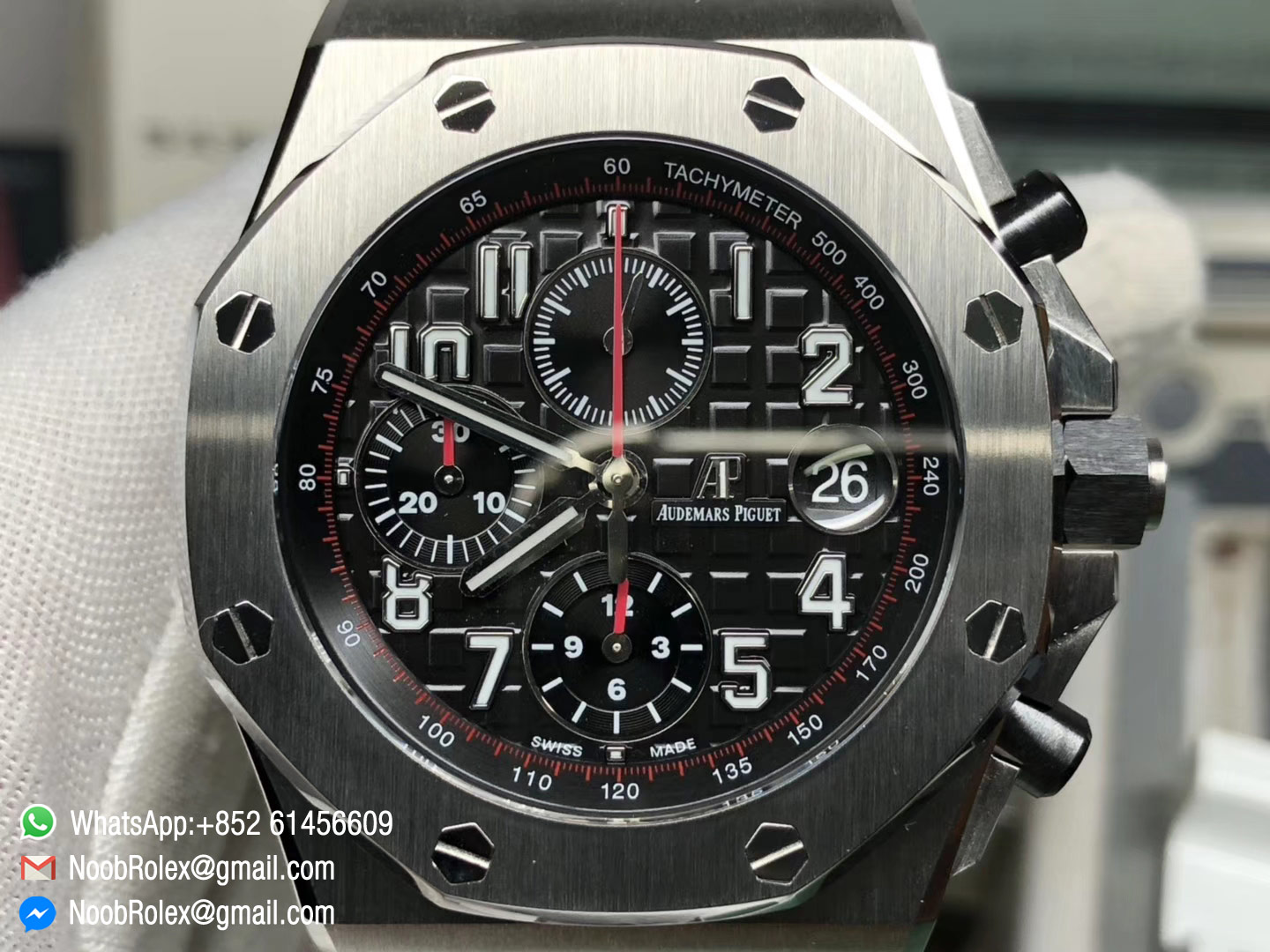 Royal Oak Offshore 2014 26470ST.OO.A101CR.01 Black Themes "Vampire" JF Best Edition on Black Leather Strap A3126 V2