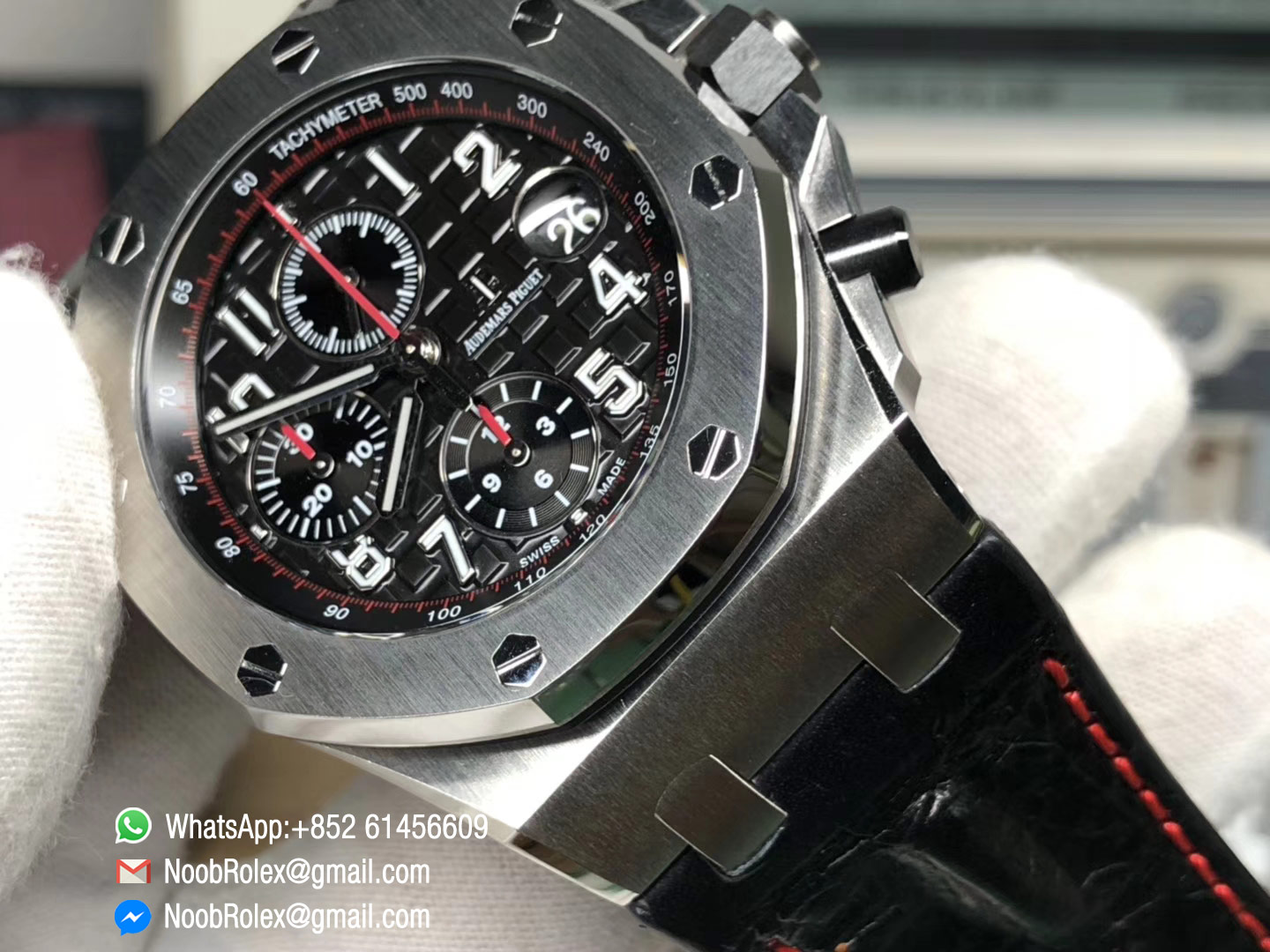 Royal Oak Offshore 2014 26470ST.OO.A101CR.01 Black Themes "Vampire" JF Best Edition on Black Leather Strap A3126 V2