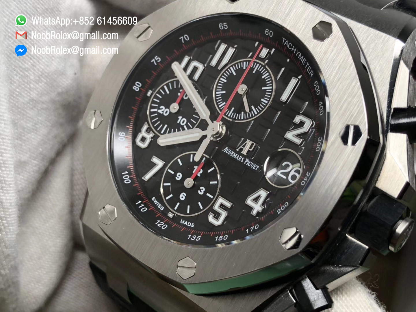 Royal Oak Offshore 2014 26470ST.OO.A101CR.01 Black Themes "Vampire" JF Best Edition on Black Leather Strap A3126 V2