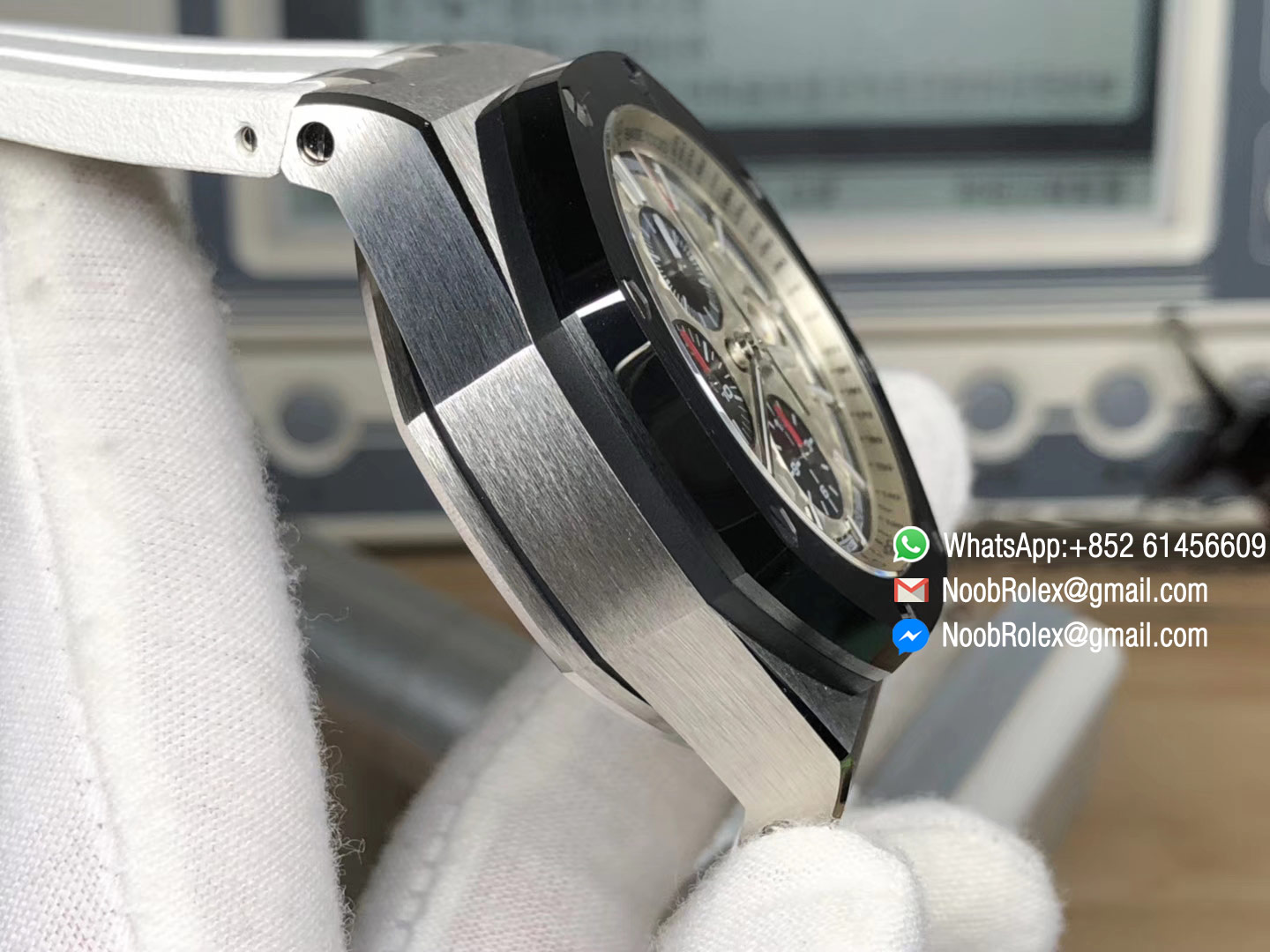 Royal Oak Offshore 44mm 26400SO JF V2 Best Edition Updated Black Ceramic Bezel Real Ceramic Novelty White Dial White Rubber Strap A3126