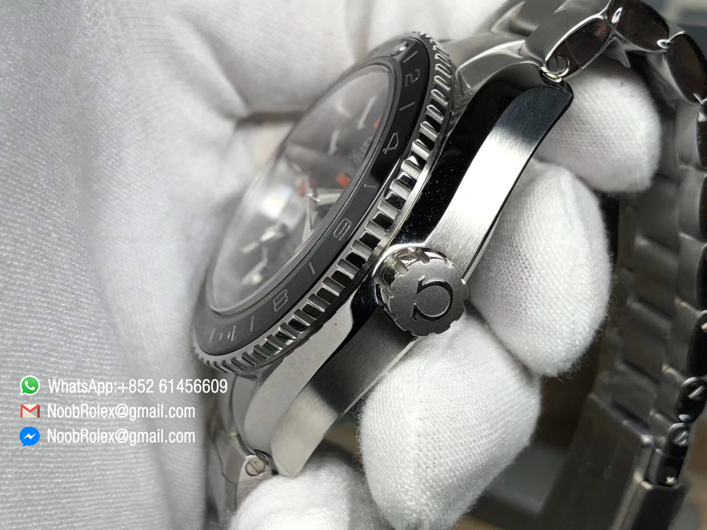 Seamaster Planet Ocean 600M Co-Axial GMT 43.5mm 2018 VSF 1:1 Best Edition Black Dial Orange Markers on SS Bracelet A8605 Super Clone