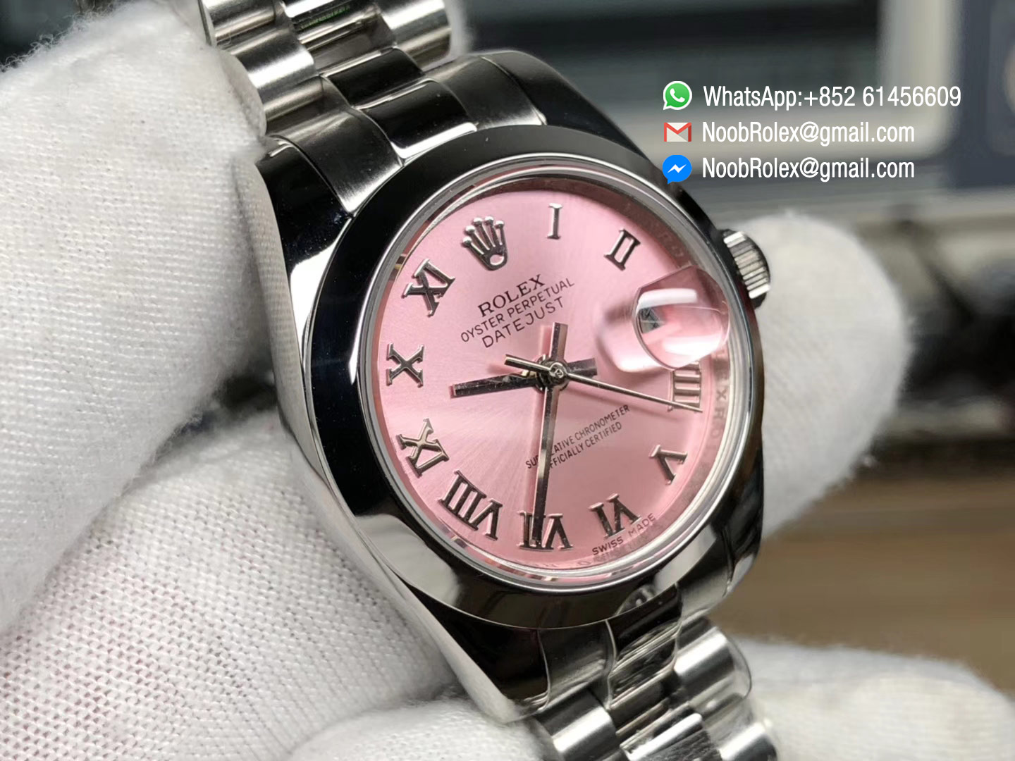 Lady-Datejust 28 Oyster Stainless Steel Case Pink Dial and Roman Numerals Hour Markets Predident Bracelet 1:1 High Quality