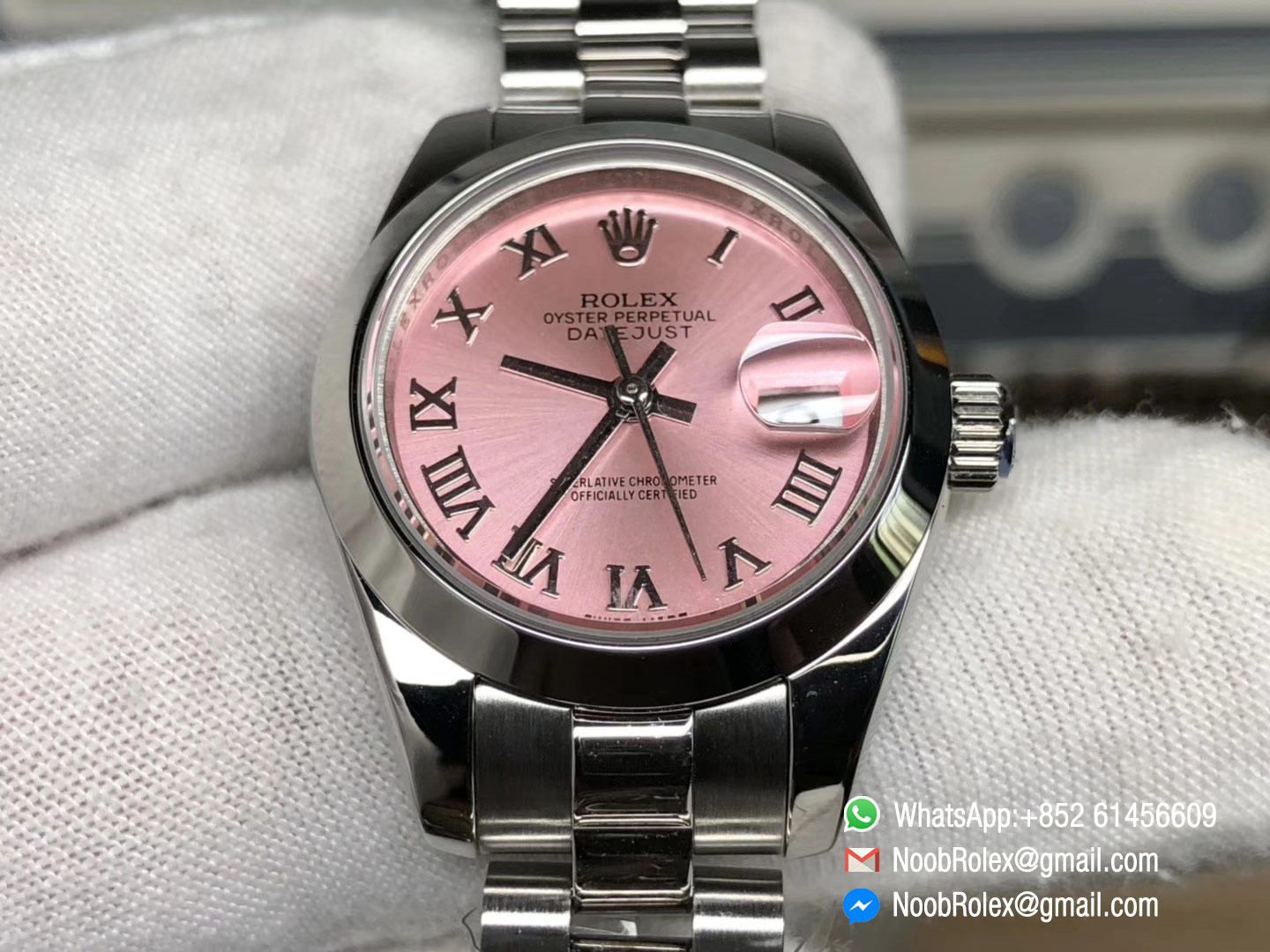 Lady-Datejust 28 Oyster Stainless Steel Case Pink Dial and Roman Numerals Hour Markets Predident Bracelet 1:1 High Quality