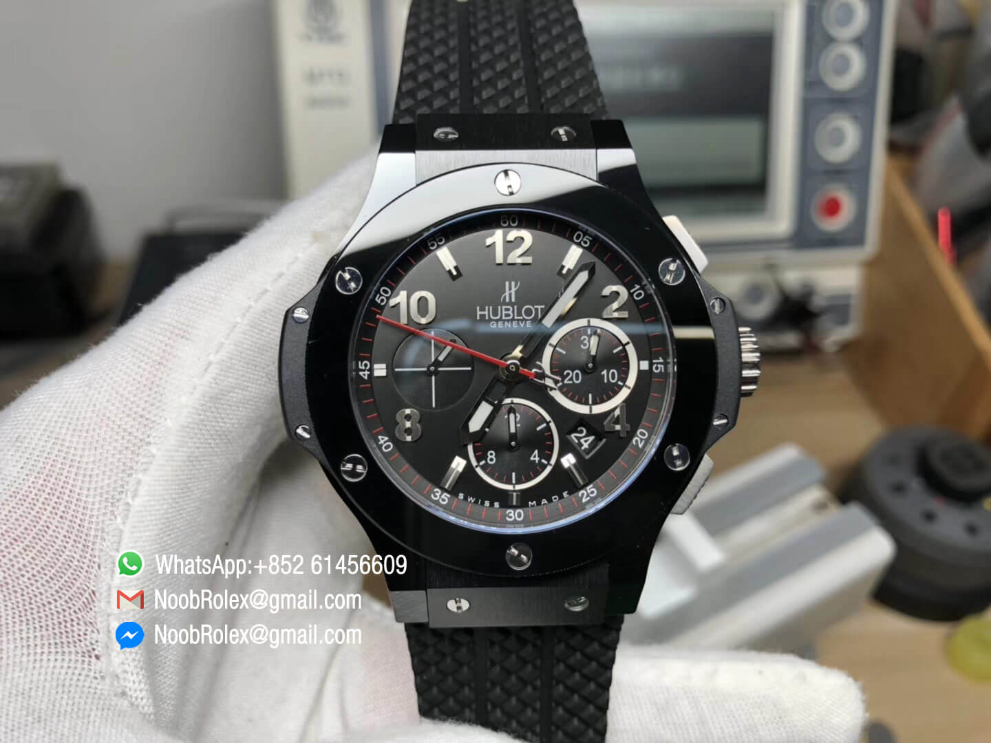 Big Bang 301.SX.130.RX 44mm Black Dial Ceramic Case & Bezel on Black Rubber Strap Clone HUB4104 Movement JF High Quality
