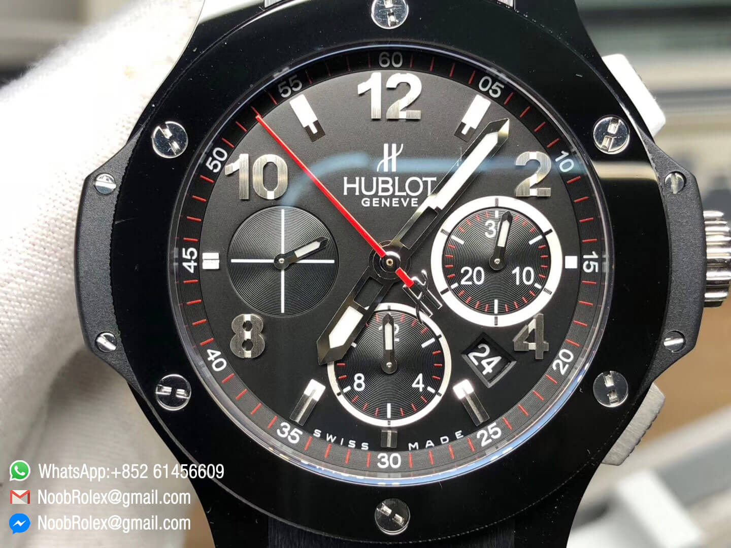Big Bang 301.SX.130.RX 44mm Black Dial Ceramic Case & Bezel on Black Rubber Strap Clone HUB4104 Movement JF High Quality