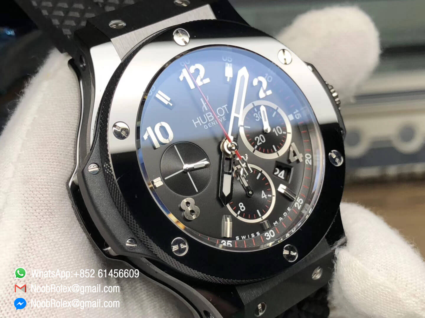 Big Bang 301.SX.130.RX 44mm Black Dial Ceramic Case & Bezel on Black Rubber Strap Clone HUB4104 Movement JF High Quality