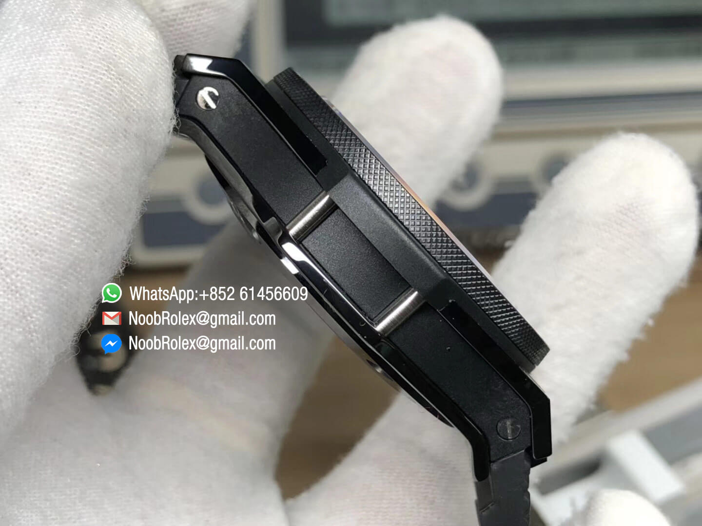 Big Bang 301.SX.130.RX 44mm Black Dial Ceramic Case & Bezel on Black Rubber Strap Clone HUB4104 Movement JF High Quality