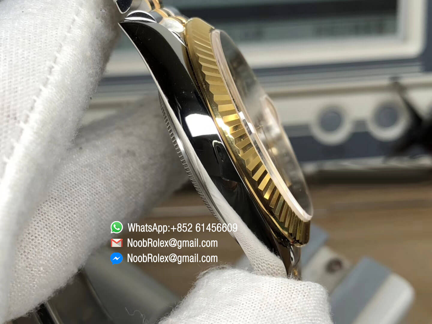 DateJust 41 126303 Noob Factory Real 18K Yellow Gold Wrapped Yello Gold Case & Dial & Bracelet and Two Tone Jubilee Bracelet A3235