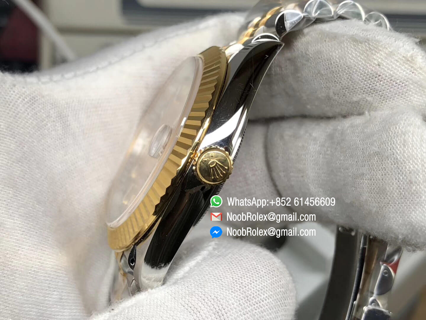 DateJust 41 126303 Noob Factory Real 18K Yellow Gold Wrapped Yello Gold Case & Dial & Bracelet and Two Tone Jubilee Bracelet A3235