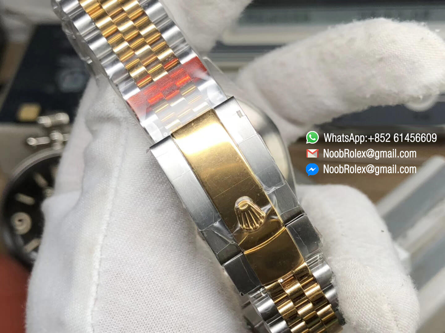 DateJust 41 126303 Noob Factory Real 18K Yellow Gold Wrapped Yello Gold Case & Dial & Bracelet and Two Tone Jubilee Bracelet A3235