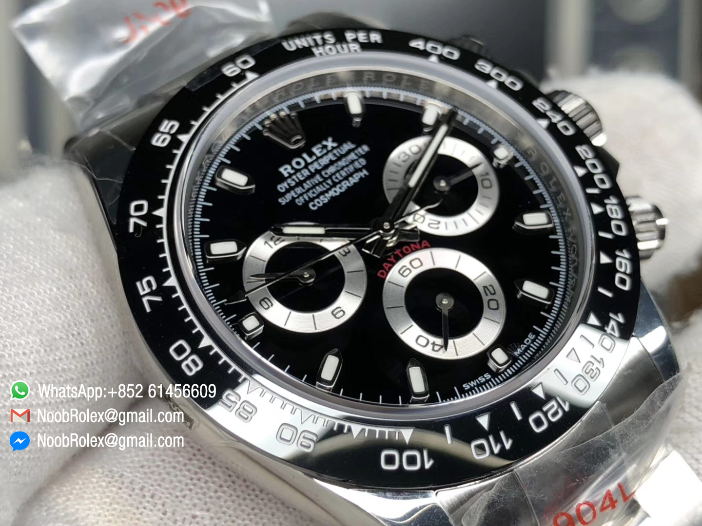 Daytona 116500 Noob Factory 2018 1:1 Best Edition 904L Stainless Steel Case and Bracelet Black Dial Black Ceramic Bezel SA4130 Movement