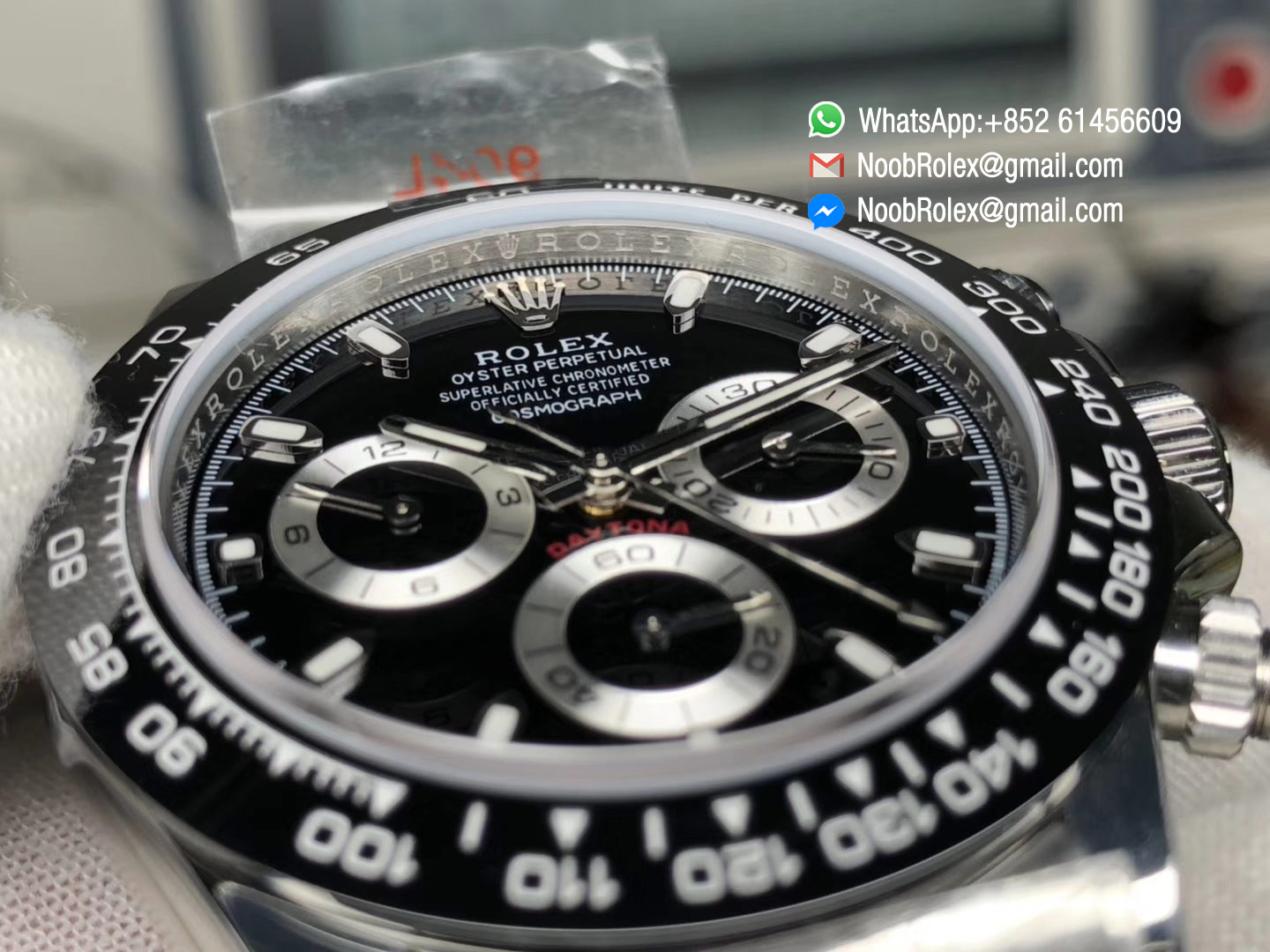 Daytona 116500 Noob Factory 2018 1:1 Best Edition 904L Stainless Steel Case and Bracelet Black Dial Black Ceramic Bezel SA4130 Movement