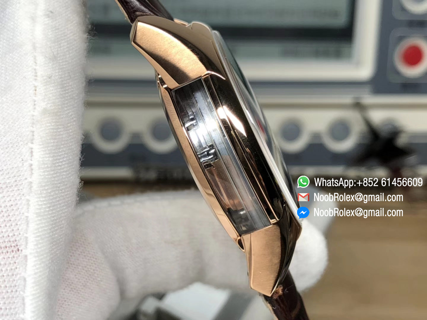 De Ville Hour Vision Co-Axial 41mm Rose Gold V6F Best Edition White Dial on Brown Leather Strap A8500