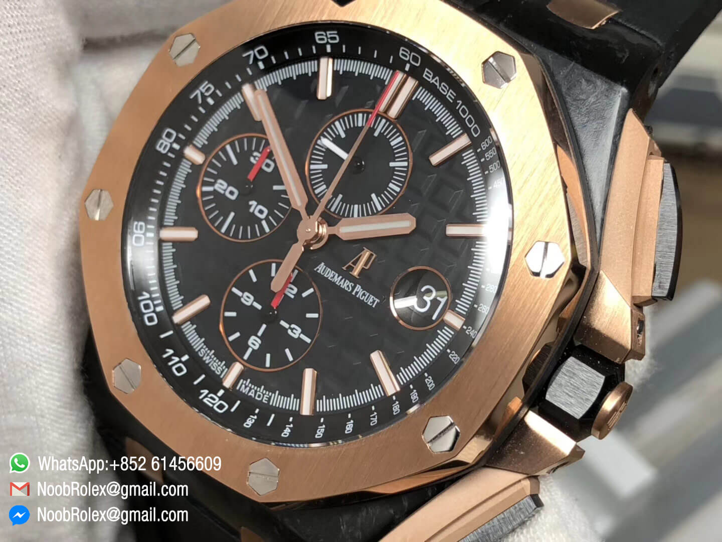 Royal Oak Offshore 44mm 26406FR.OO.A002CA.01 Forged Carbon QEII CUP 2016 Black Dial on Black Rubber Strap A3126 Noob 1:1 Best Edition V2