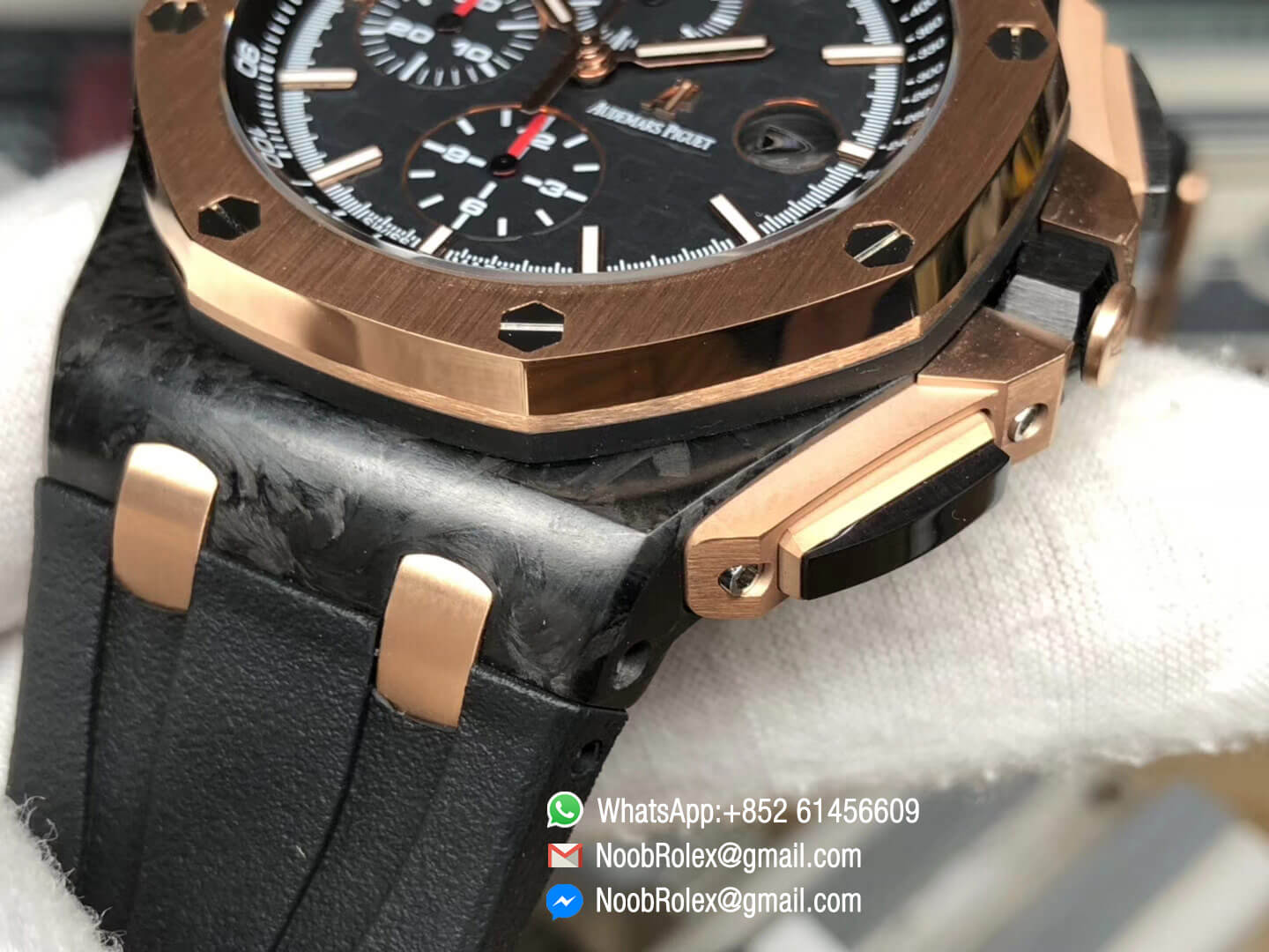 Royal Oak Offshore 44mm 26406FR.OO.A002CA.01 Forged Carbon QEII CUP 2016 Black Dial on Black Rubber Strap A3126 Noob 1:1 Best Edition V2