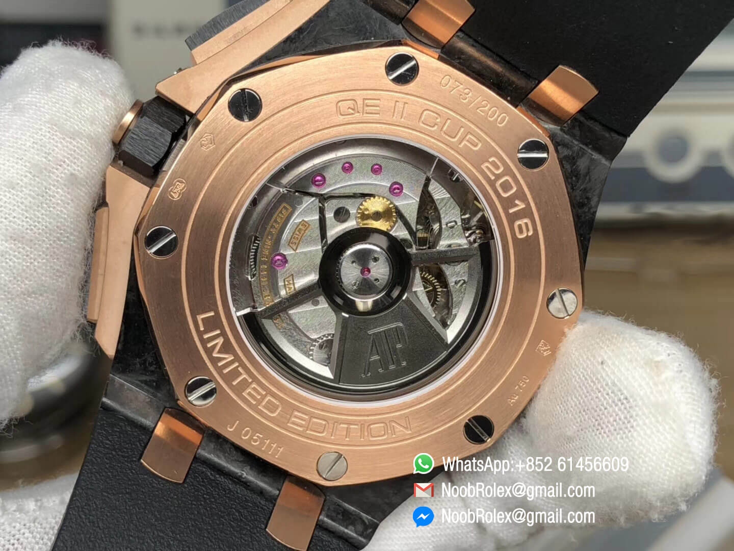 Royal Oak Offshore 44mm 26406FR.OO.A002CA.01 Forged Carbon QEII CUP 2016 Black Dial on Black Rubber Strap A3126 Noob 1:1 Best Edition V2