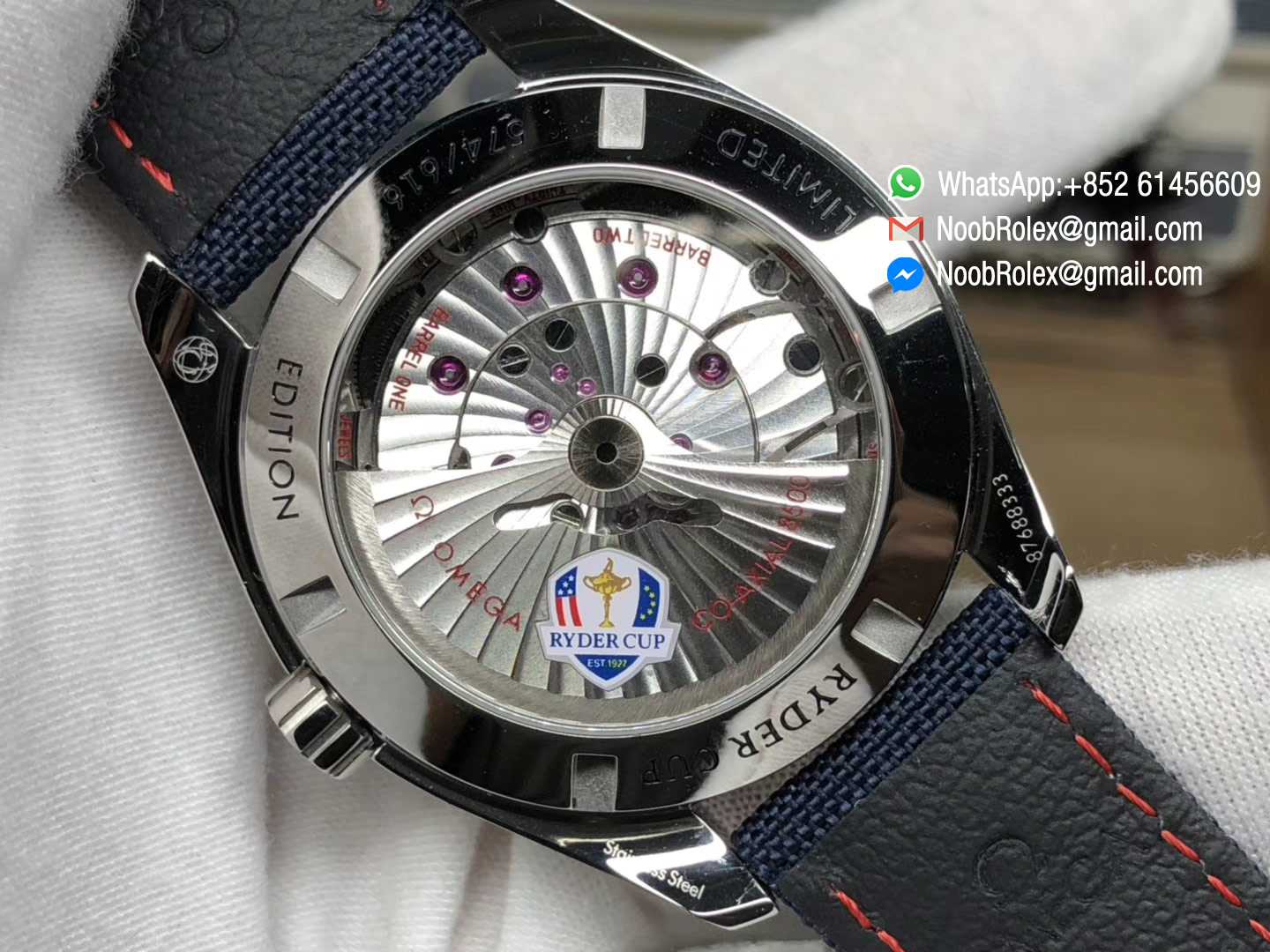 Seamaster Aqua Terra Master 150M Ryder Cup Edition 2018 VS Factory Best Edition White Textured Dial on Blue Nylon Strap A8500 Super Clone