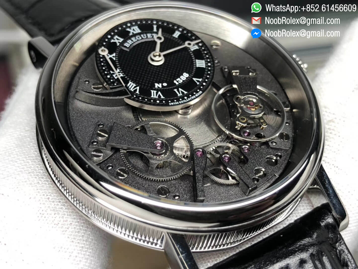 Tradition 7057BB/G9/9W6 Black Skeleton Dial On Black Leather Strap A507 Movement Real Power Reserve SF Super Clone Quality 1:1 Best Edition