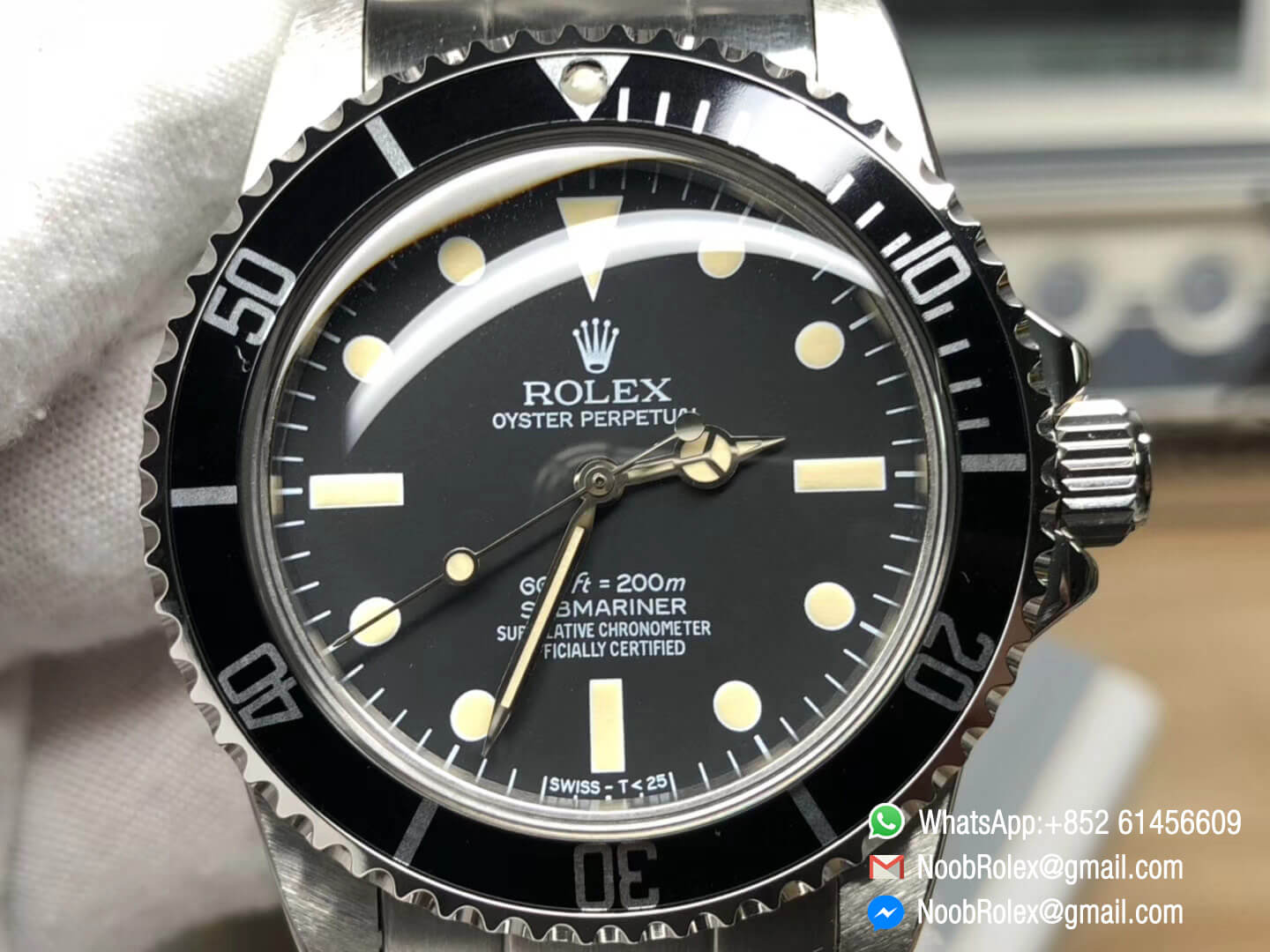 Vintage Submariner No Date 5512 660ft=200m Stainless Steel Black Dial & Bracelet Plexi Plastic Crystal on Asian 2836 Movement