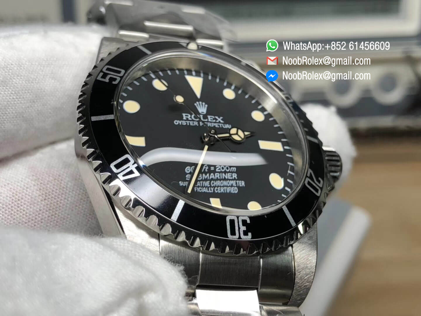 Vintage Submariner No Date 5512 660ft=200m Stainless Steel Black Dial & Bracelet Plexi Plastic Crystal on Asian 2836 Movement
