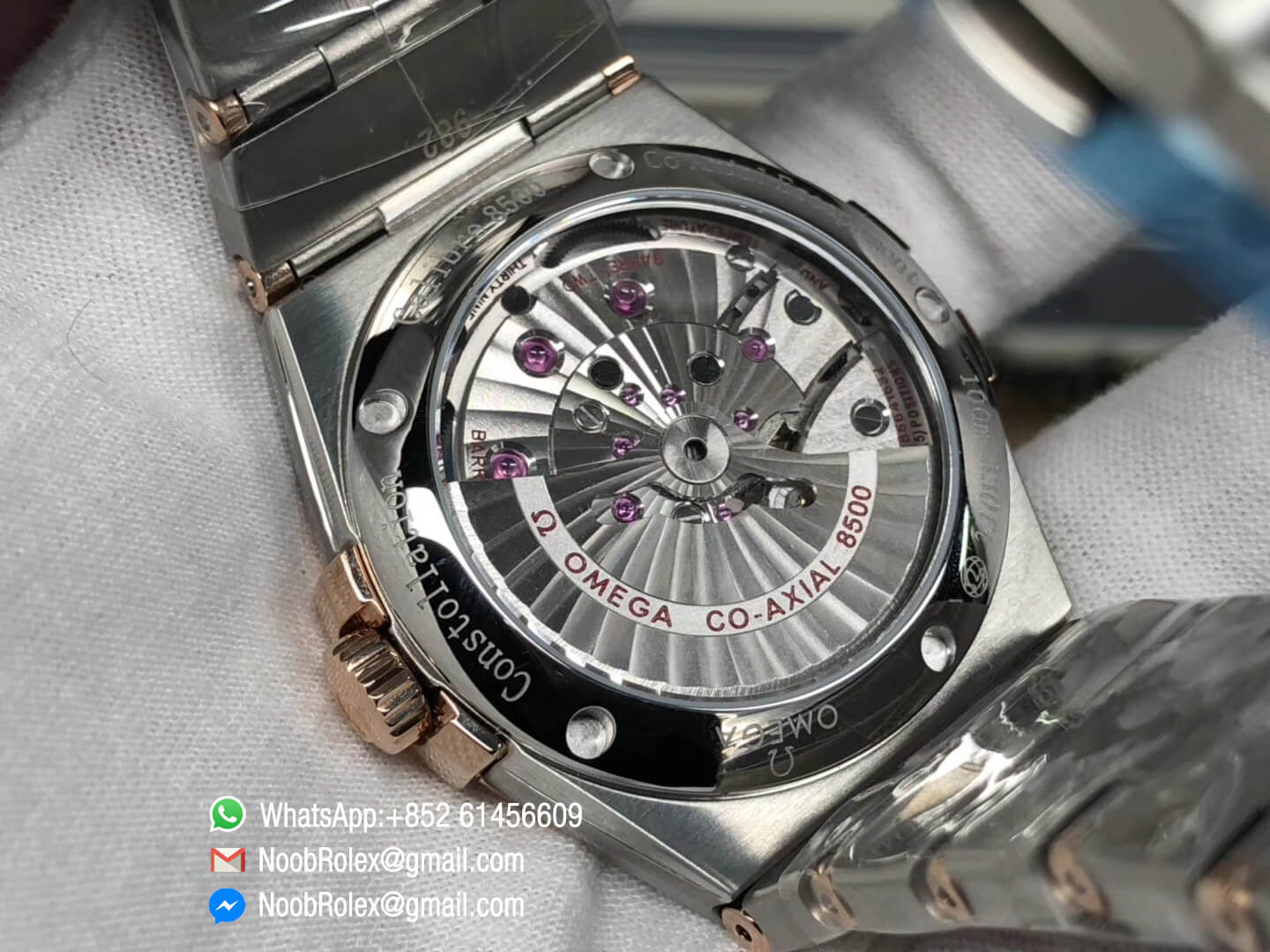 Constellation Co-Axial 38mm Two Tone 18K Rose Gold Case & Bracelet Black Textured Dial V6F Best Edition On Miyota 9015