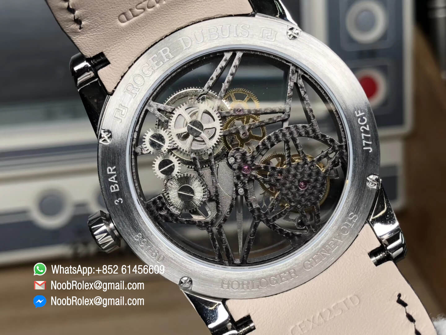 Excalibur Rddbex0393 Stainless Steel BBR Top Clone 2136 Tourbillon Movement Skeleton Dial on Black Leather Strap