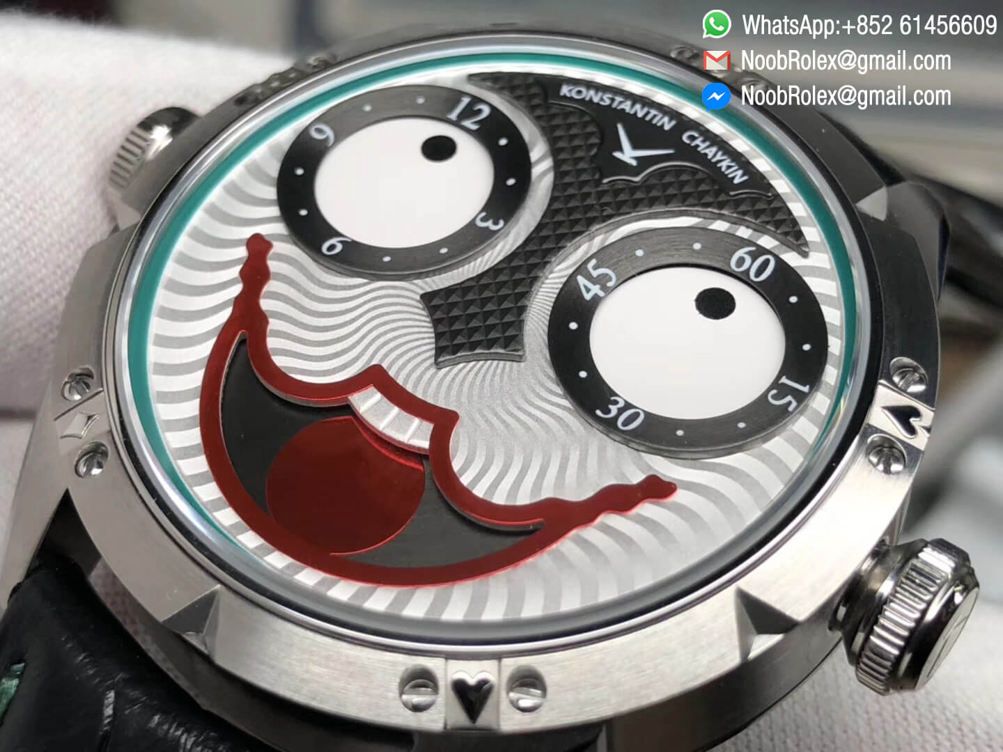 Russian Konstantin Chaykin Joker Stainless Steel Joker Dial Green Inner Bezel on Black Leather Strap NH35A Movement 2018 New