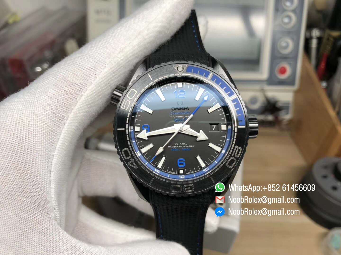 Planet Ocean 45.5mm Deep Black blue Real Ceramic Case Black Nylon Strap Super Clone Movement A8906 2018 VSF Best Edition