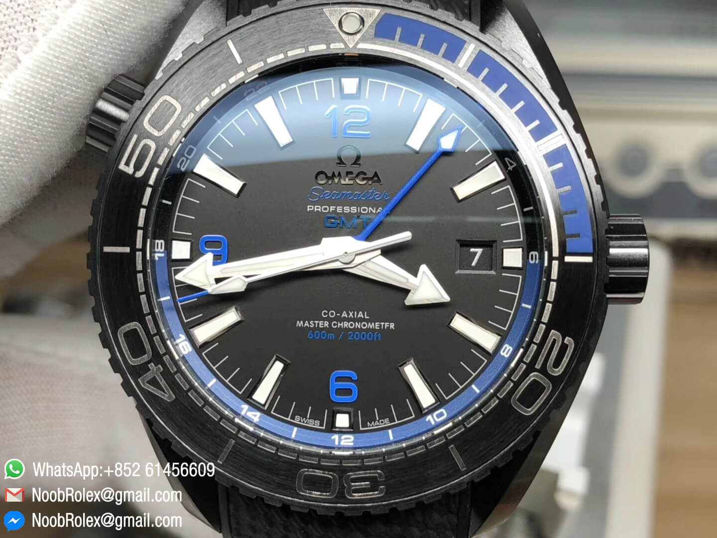 Planet Ocean 45.5mm Deep Black blue Real Ceramic Case Black Nylon Strap Super Clone Movement A8906 2018 VSF Best Edition