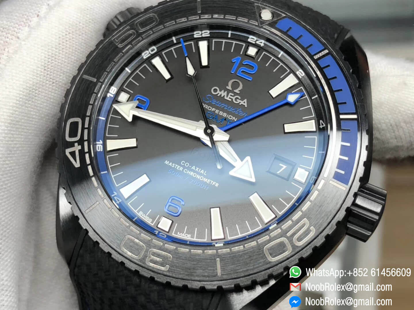 Planet Ocean 45.5mm Deep Black blue Real Ceramic Case Black Nylon Strap Super Clone Movement A8906 2018 VSF Best Edition