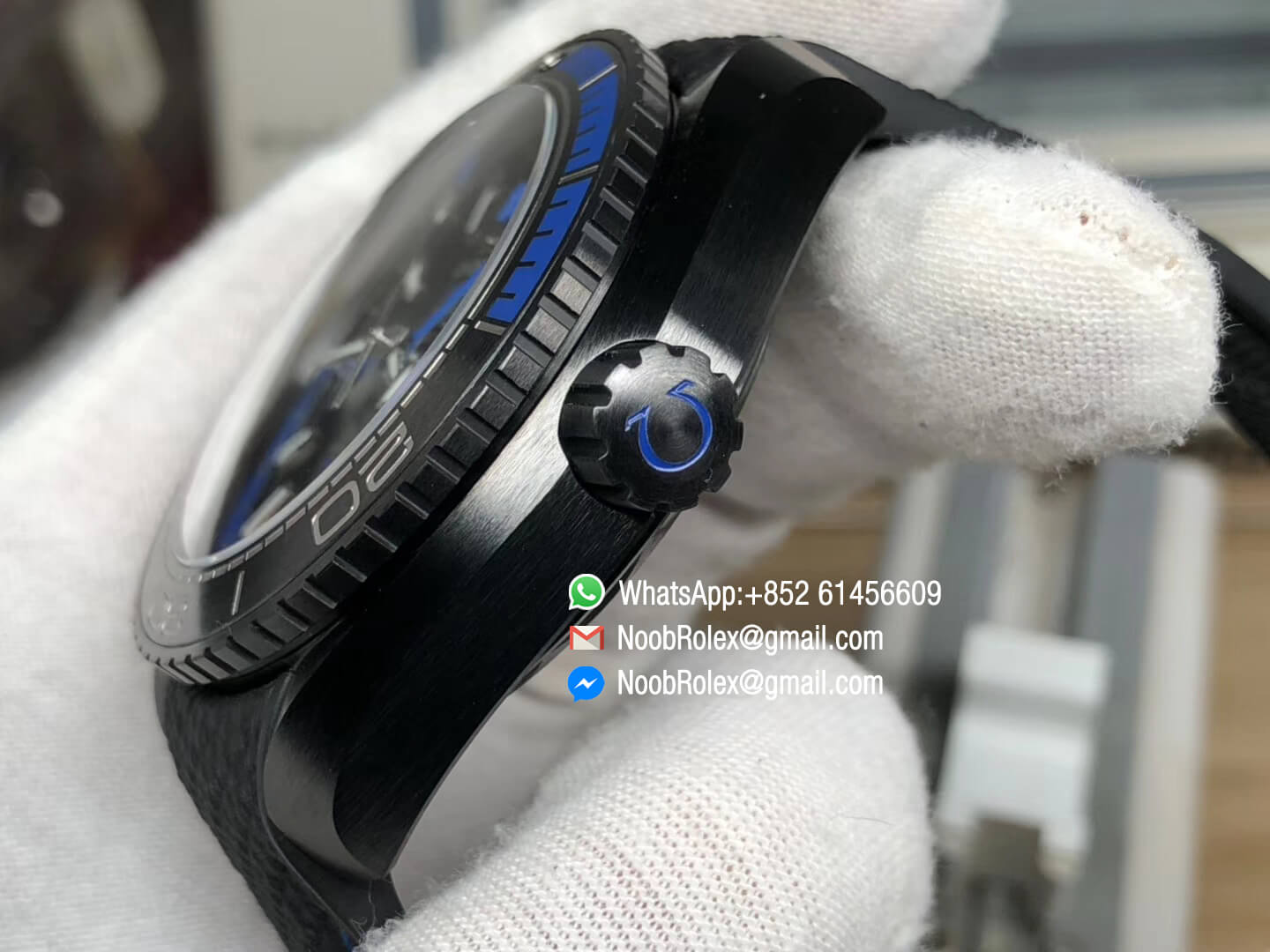 Planet Ocean 45.5mm Deep Black blue Real Ceramic Case Black Nylon Strap Super Clone Movement A8906 2018 VSF Best Edition