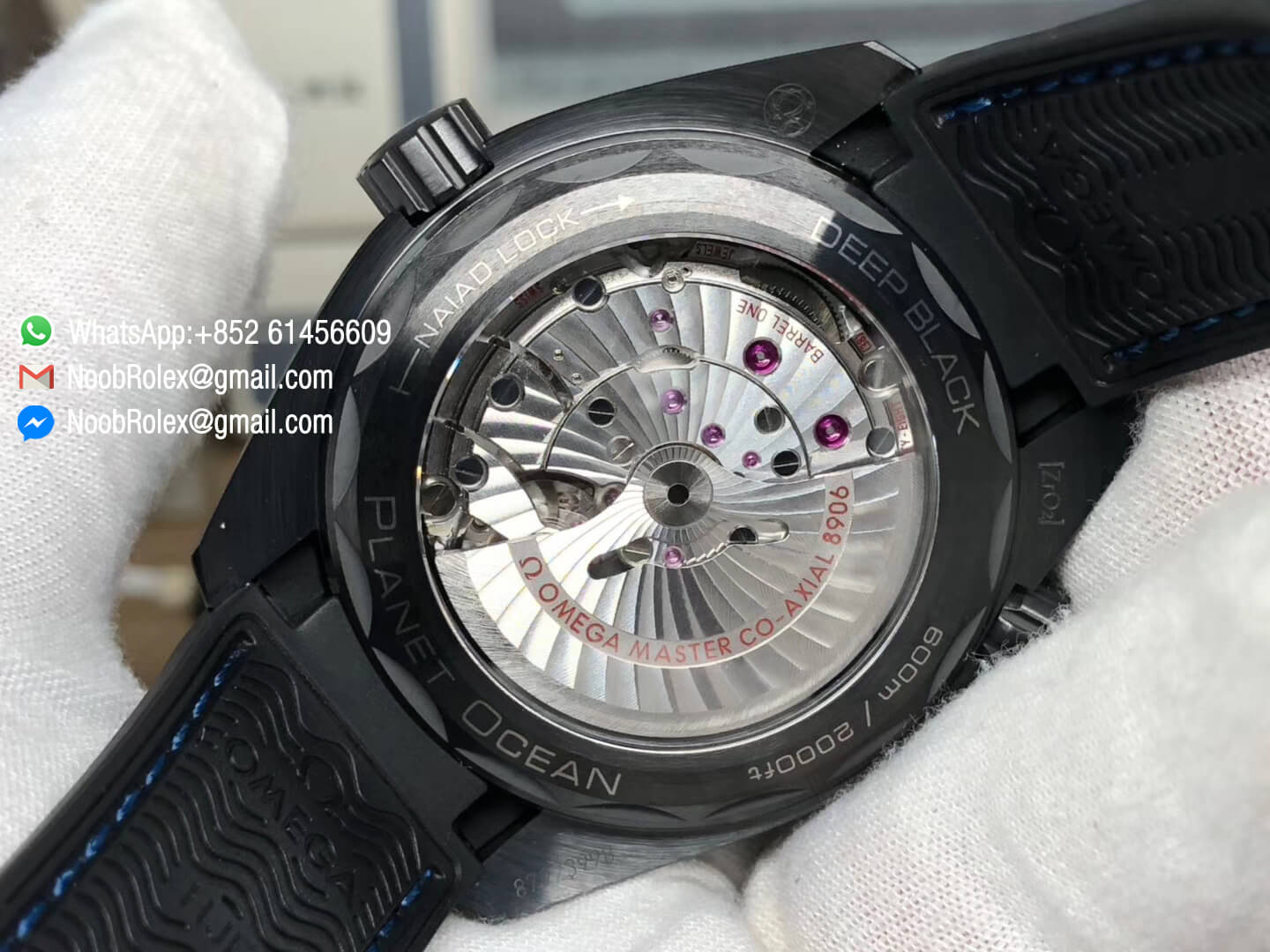 Planet Ocean 45.5mm Deep Black blue Real Ceramic Case Black Nylon Strap Super Clone Movement A8906 2018 VSF Best Edition