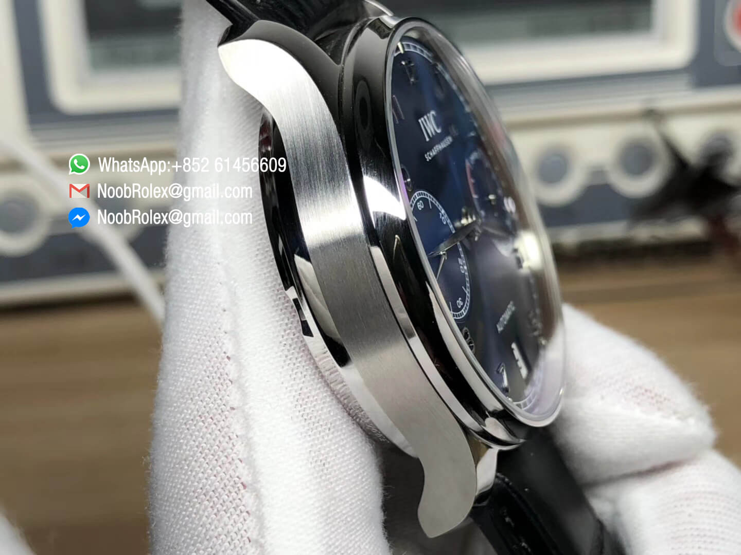 Portuguese Real Power Reserve Function IW500710 ZF 1:1 Top Rep Quality Blue Dial on Black Leather Strap A52010 V4