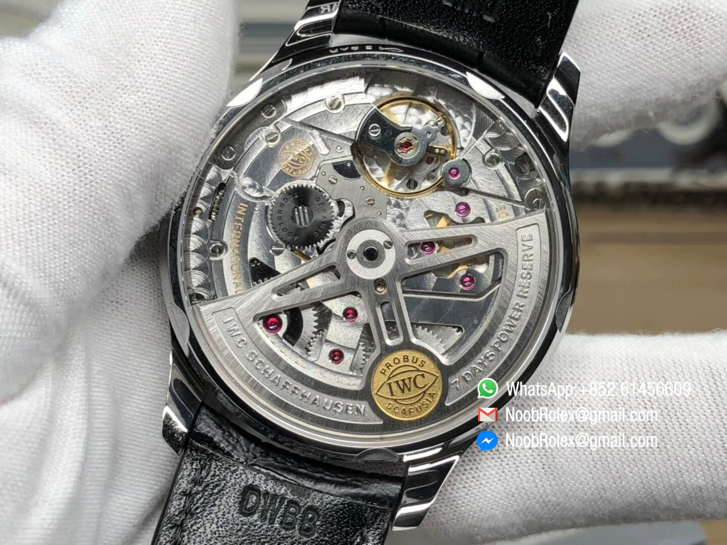 Portuguese Real Power Reserve Function IW500710 ZF 1:1 Top Rep Quality Blue Dial on Black Leather Strap A52010 V4