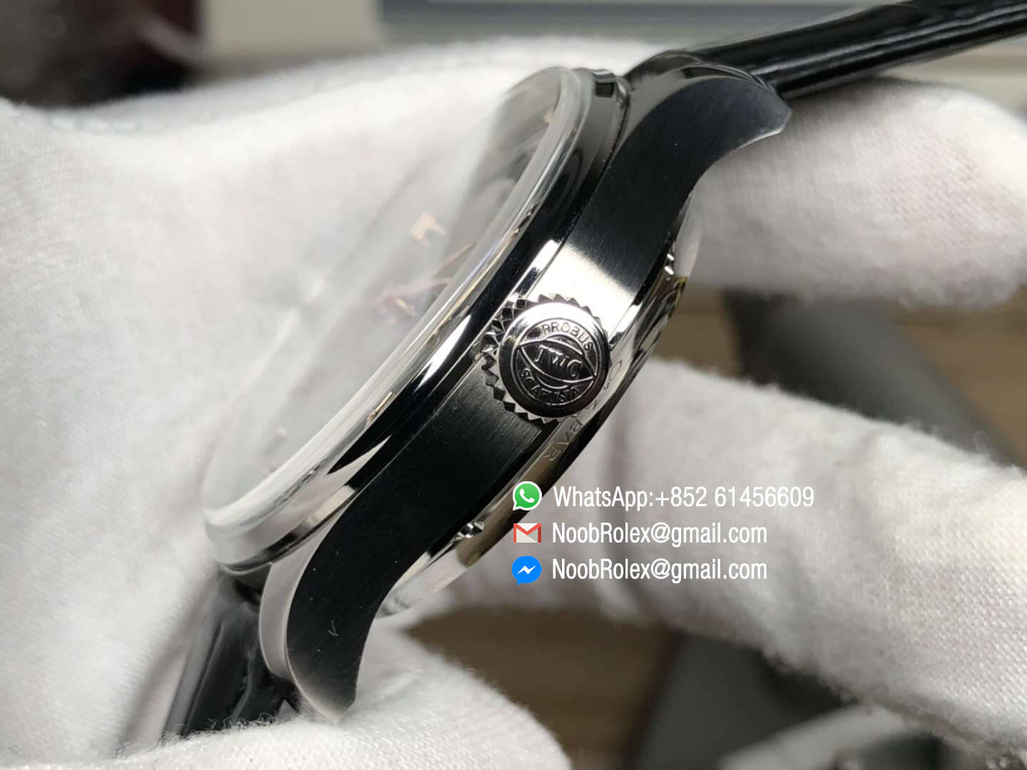 Portuguese Real Power Reserve Real Annual Calendar IW5035 Green Dial Yellow Gold Markers on Black Leather Strap A52850 YLF 1:1 Top Quality