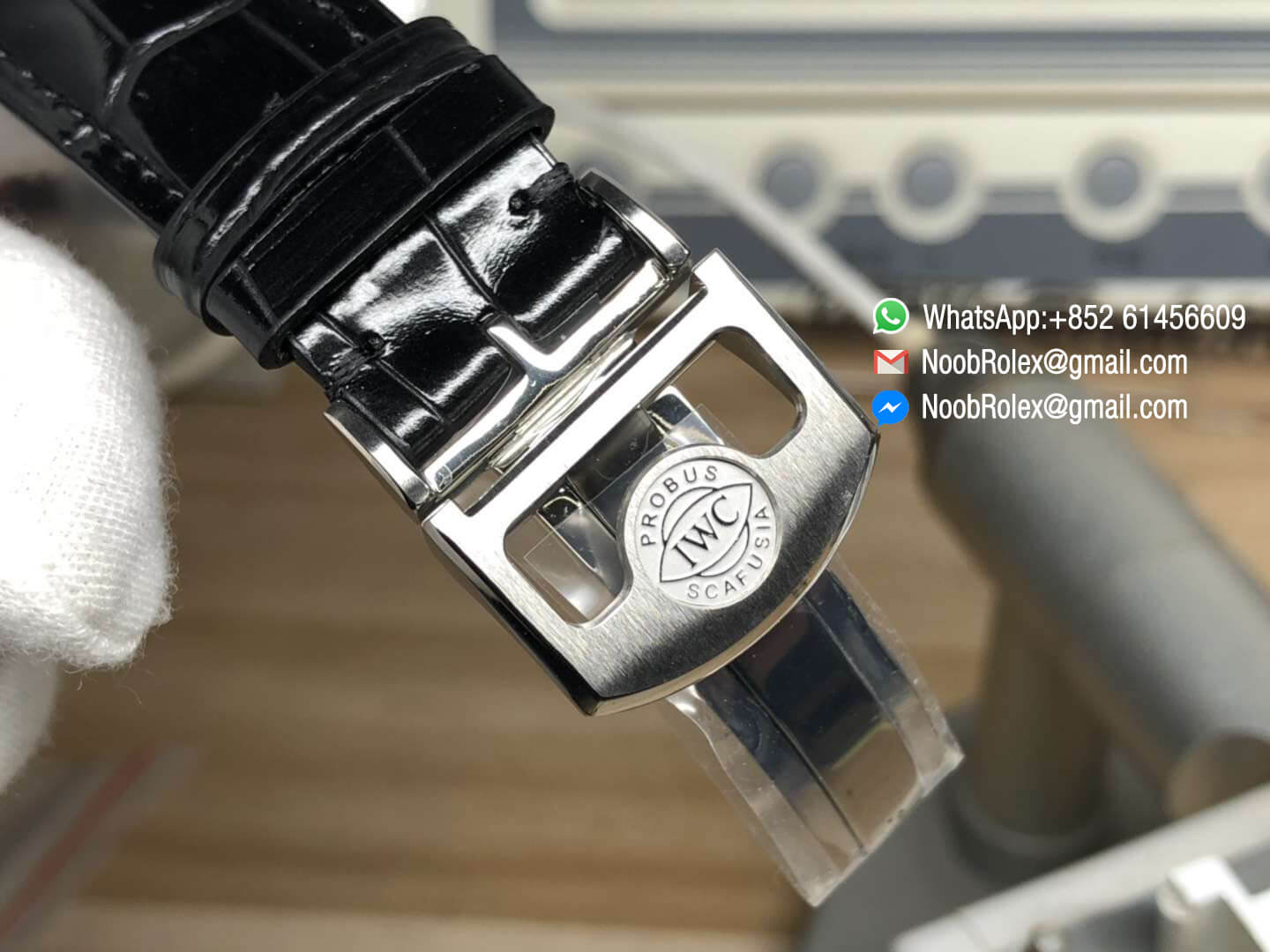 Portuguese Real Power Reserve Real Annual Calendar IW5035 Green Dial Yellow Gold Markers on Black Leather Strap A52850 YLF 1:1 Top Quality