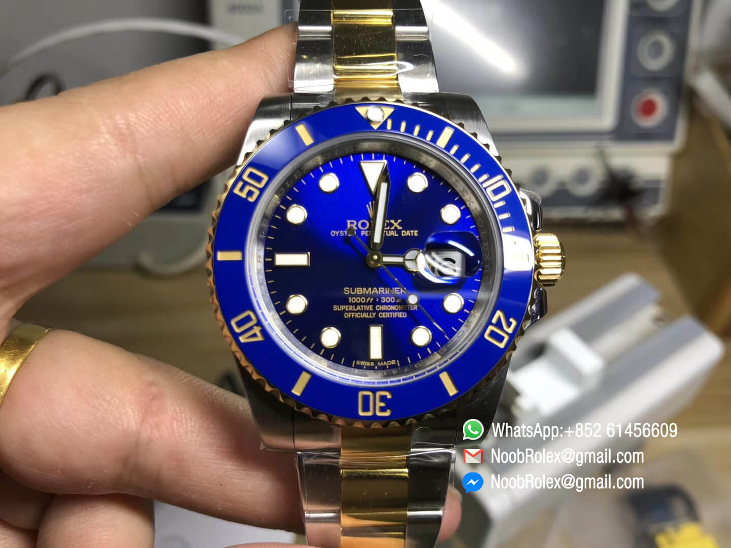 Submariner 116613LB JF 1:1 Top Quality Edition Blue Dial on Stainless Steel & Yello Gold Two Tone Bracelet A2824