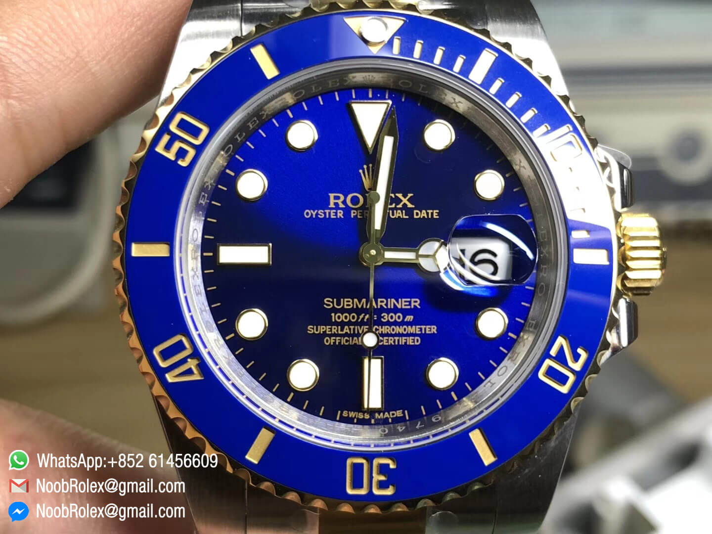 Submariner 116613LB JF 1:1 Top Quality Edition Blue Dial on Stainless Steel & Yello Gold Two Tone Bracelet A2824