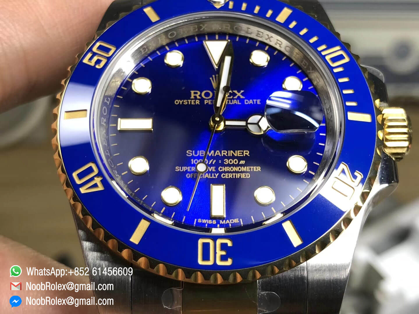Submariner 116613LB JF 1:1 Top Quality Edition Blue Dial on Stainless Steel & Yello Gold Two Tone Bracelet A2824