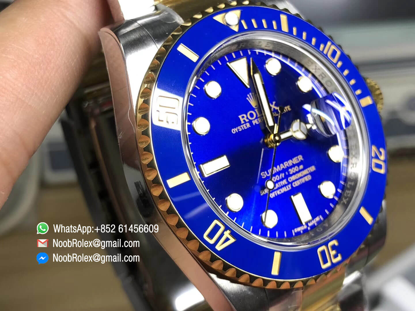 Submariner 116613LB JF 1:1 Top Quality Edition Blue Dial on Stainless Steel & Yello Gold Two Tone Bracelet A2824