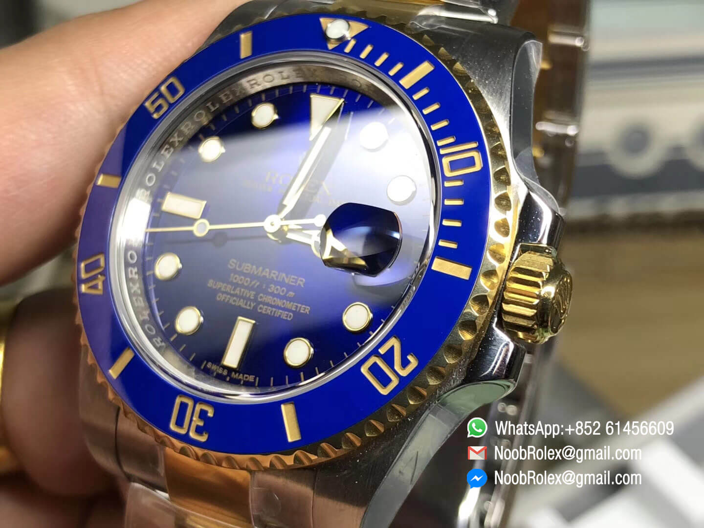 Submariner 116613LB JF 1:1 Top Quality Edition Blue Dial on Stainless Steel & Yello Gold Two Tone Bracelet A2824